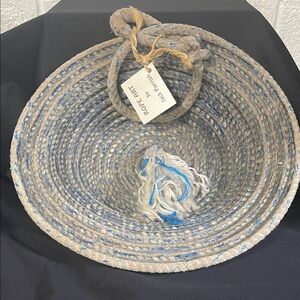 Handcrafted Basket - Blue and Gray